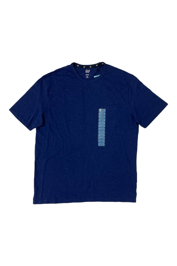 Men's Crew Neck Short Sleeve Pocketed Slub T-Shirt (Blueprint, S)