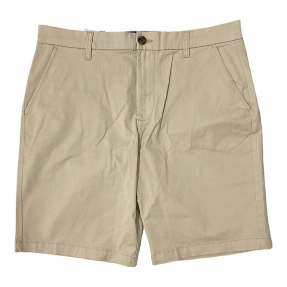 GAP Men's Easy Care Relaxed Fit 2 Back Pockets Vintage Flat Front Shorts (Oatmeal, 38)