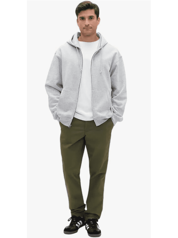 Men's Essential Slim Fit Khaki Chino Pants, New Army Green, 40W x 32L
