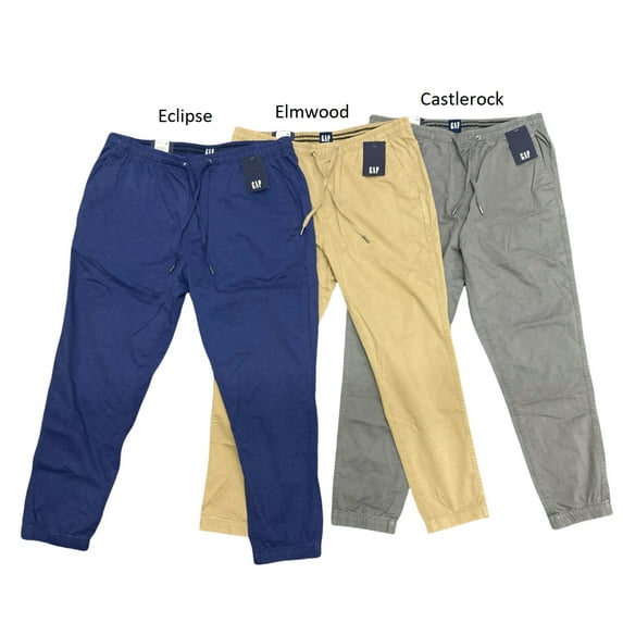GAP Men's Expandable Waist w/ Drawstring Twill Jogger (Castlerock, S)