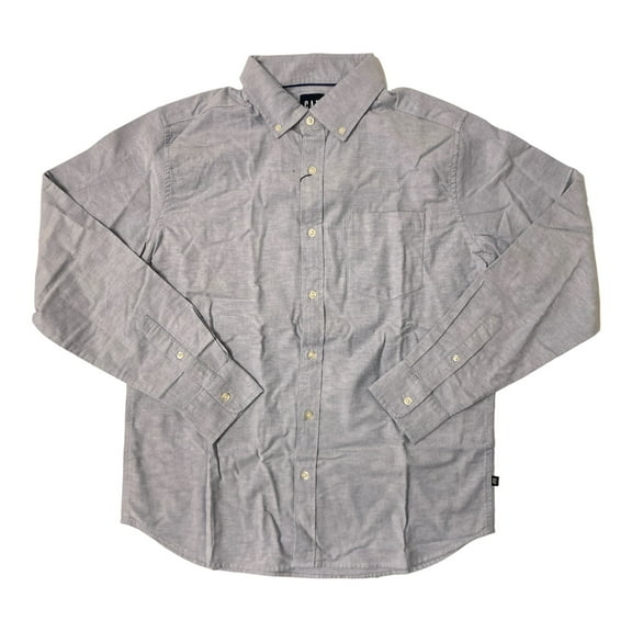 GAP Men's Long Sleeve Collared Button Up Oxford Shirt (Dutch Blue, XXL)