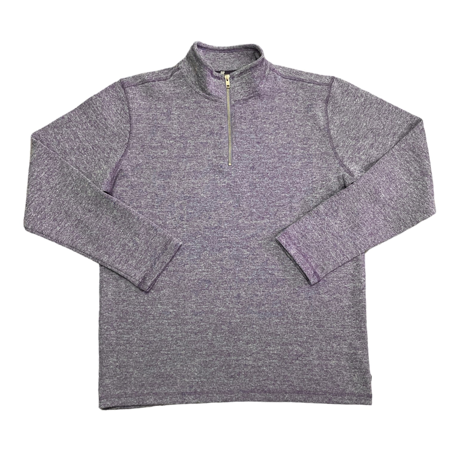 GAP Men's Long Sleeve Half Zip Mock Neck Pullover (Blue Indigo, M