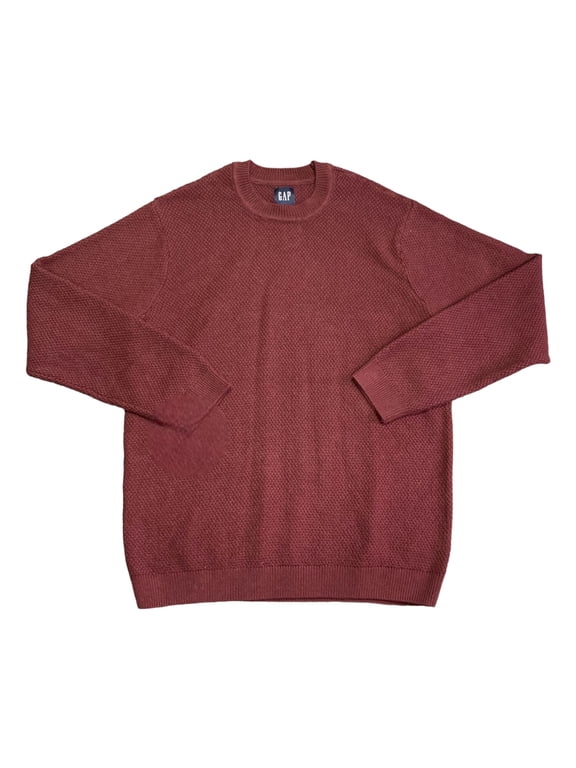 Men's Long Sleeve Seed Stitch Crew Neck Ribbed Cuffs Sweater (Port Royale, S)
