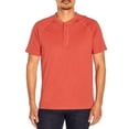 thumbnail image 1 of GAP Men's Soft Cotton Raglan Short Sleeve Henley Shirt (Baked Apple, S), 1 of 2