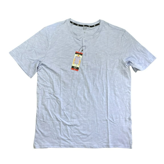 GAP Men's Soft Short Sleeve Half Button Collar Slub Henley (Grapemist, L)