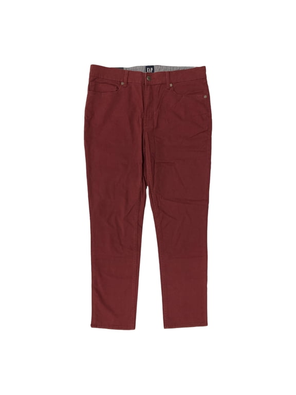 Men's Super Soft Stretch Twill 5 Pocket Slim Fit Pant (Zinfandel, 40x32)