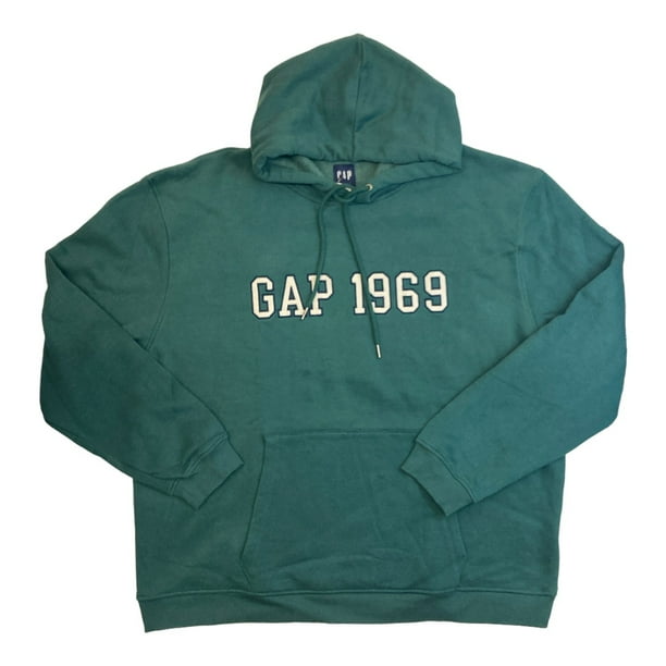GAP Men's Varsity Inspired 1969 Logo Long Sleeve Hoodie (June Bug