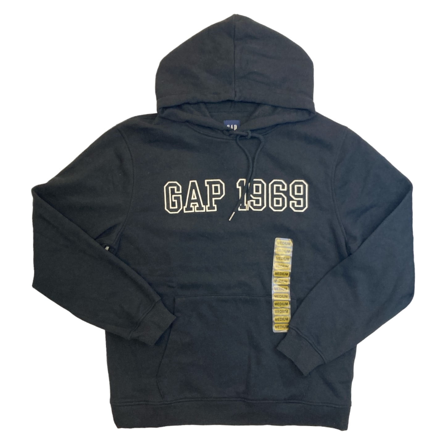 Gap Men s Applique Fleece 1969 Logo Pullover Hoodie W Kangaroo Pocket Black XXL Walmart