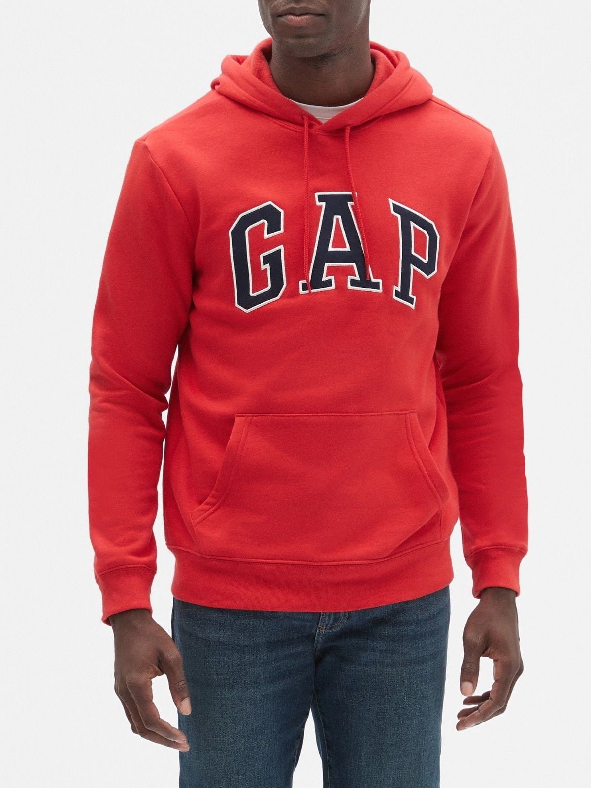 GAP Mens Fleece Arch Logo Pullover Hoodie (True Red, X-Large) - Walmart.com