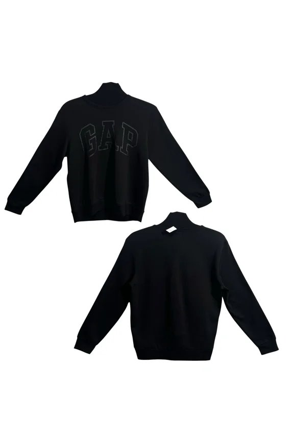 Mens Fleece Crewneck Pullover Sweatshirt Size XXL Black Big Graphic Print
