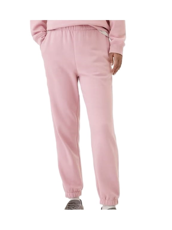 SWEATPANTS WOMEN - FLEECE JOGGERS PANTS SZ LARGE - PINK STANDARD