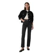 GAP WOMENS HIGH RISE STRAIGHT FIT DENIM JEANS SIZE WOMEN 29 WASHED BLACK