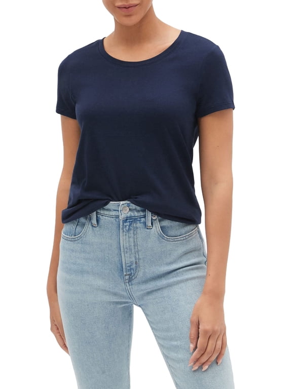 Women V-SS FAV Crew SLD, Navy Uniform, X-Small Regular