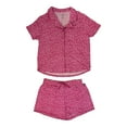 thumbnail image 1 of GAP Women's 2-Piece Short Sleeve Notch Collar Top & Short Sleep Set (Pink Floral, S), 1 of 1