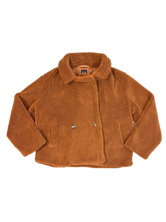 Women's Double Breasted Look Casual Ultra-Soft Sherpa Jacket (Argan Oil, XXL)