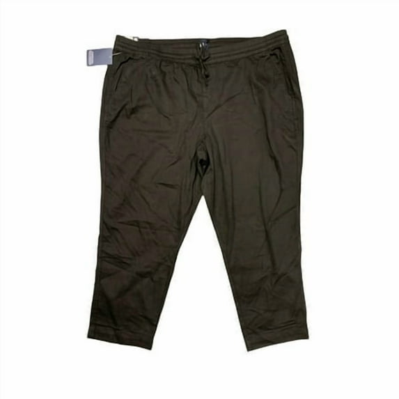 GAP Women's Easy Pull On Elastic Drawstring Waist Ankle Tencel Pull On Pant, GP005844 (True Black, L)