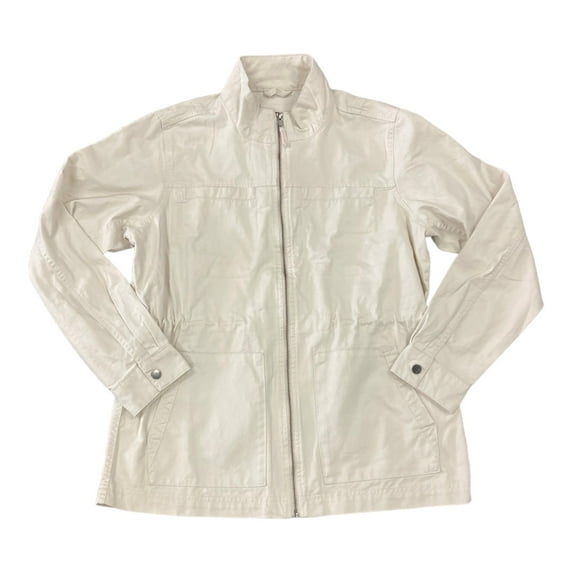 GAP Women's Full Zip Adjustable Drawcord Waist Utility Field Jacket (Birch, M)