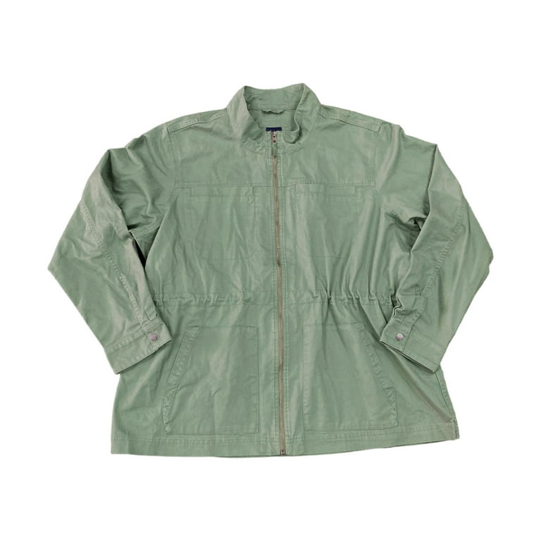 GAP Women's Full Zip Adjustable Drawcord Waist Utility Field Jacket (Four  Leaf Clover, XXL)