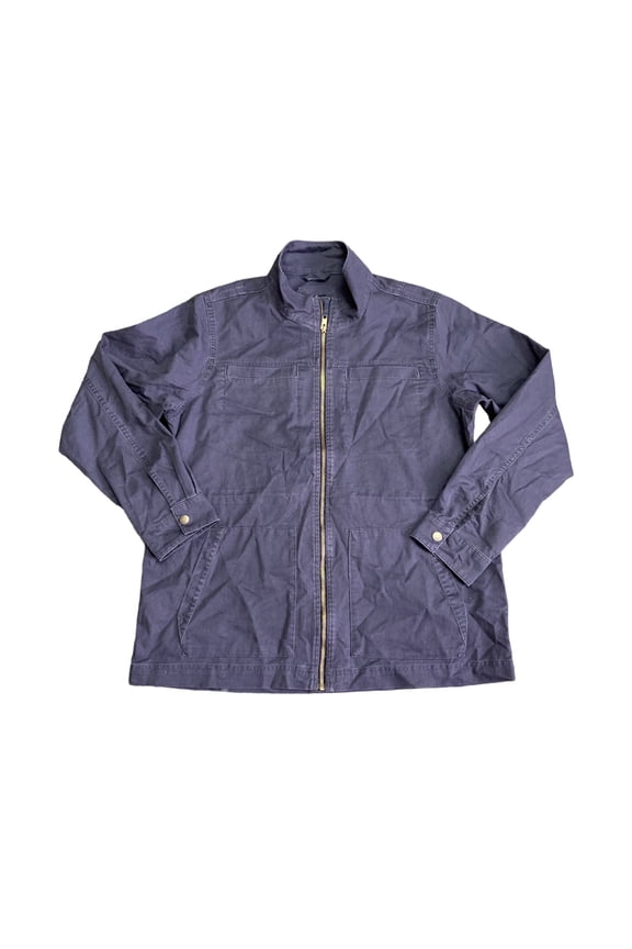 Women's Full Zip Adjustable Drawcord Waist Utility Field Jacket (Midnight, M)