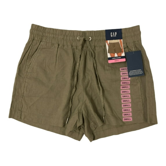 GAP Women's Lightweight & Comfortable Drawstring Elastic Waist Linen Shorts (Vetiver, XXL)