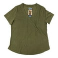 thumbnail image 1 of GAP Women's Lightweight Modal Blend V-Neck Scoop Hem T-Shirt (Olive Night, XS), 1 of 4