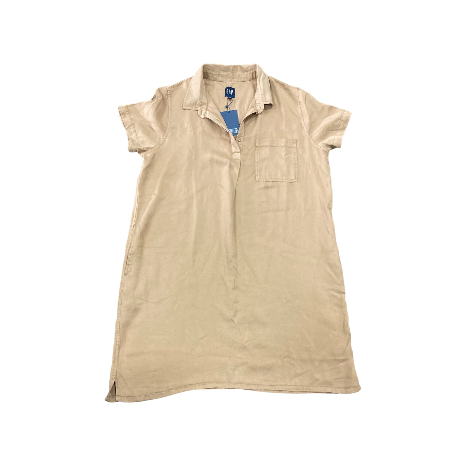 GAP Women s Lightweight Relaxed Shift Silhouette Fit Tencel Dress Tannin XXL