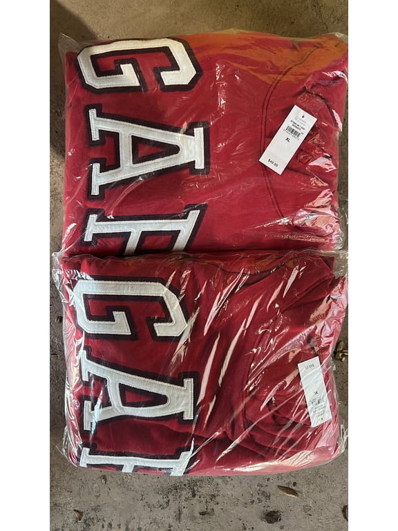 Women's Logo Hoodie Hooded Pull-On Sweatshirt, Modern Red Logo, X-Large