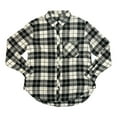 thumbnail image 1 of GAP Women's Long Sleeve Button Down Relaxed Fit Flannel Shirt (True Black-Billie Plaid, XXL), 1 of 2