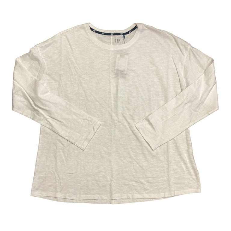 GAP Women's Long Sleeve Lightweight Crew Neck Slub Jersey