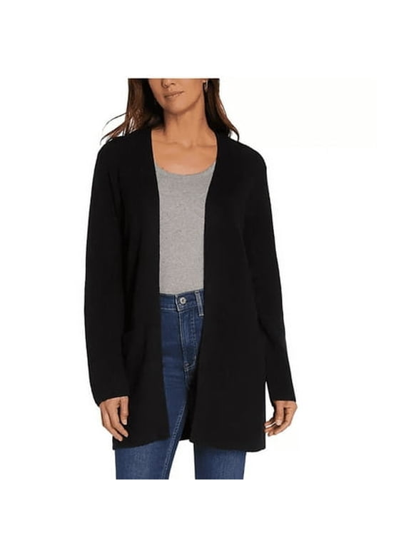 Women's Long Sleeve Open Cardigan Black Medium