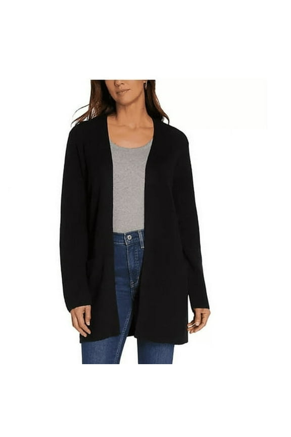 Women's Long Sleeve Open Cardigan Black Medium
