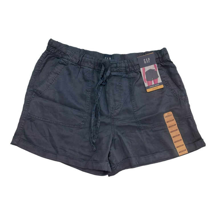 S.GAP GAP Women's Lyocell Drawstring Pull-On Tencel Cuffed Hem Short