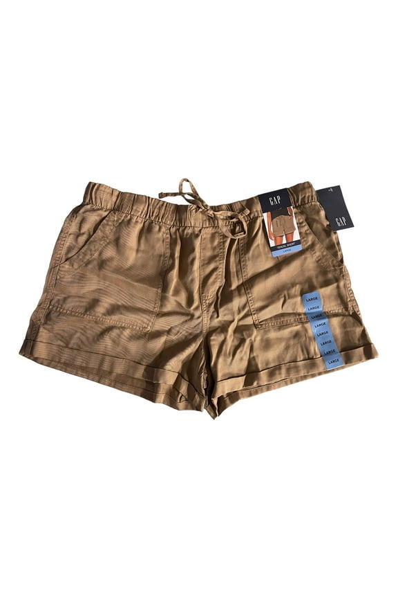 Women's Lyocell Drawstring Pull-On Tencel Cuffed Hem Short (Tannin, XXL)