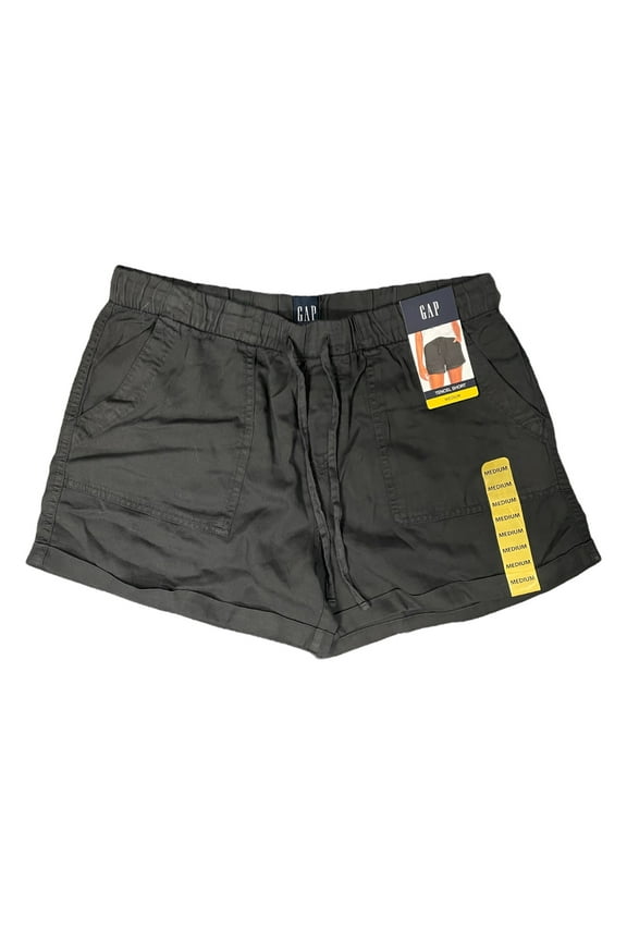 Women's Lyocell Drawstring Pull-On Tencel Cuffed Hem Short (True Black, XS)