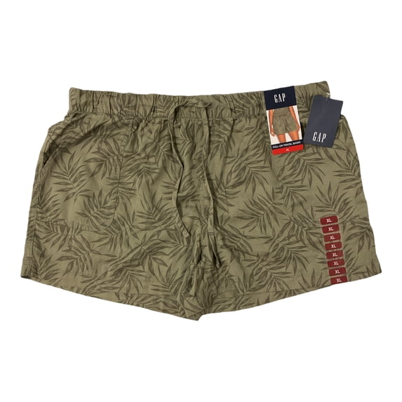GAP Women's Lyocell Drawstring Pull-On Tencel Short (Jungle Vines, XXL)