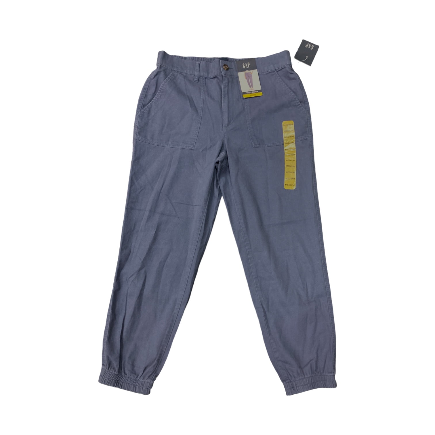 GAP Women's Mid Rise Twill Jogger Pants, Elastic Back, Button Front ...