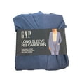 thumbnail image 1 of GAP Women's Mid Weight Front Patch Pockets Long Sleeve Rib Cardigan (Blue Indigo, L), 1 of 1