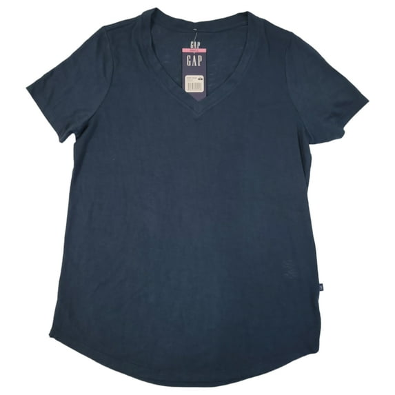 GAP Women's Modal Blend Soft Lightweight V-Neck Short Sleeve Top T-Shirt (Lagoon Teal, XXL)