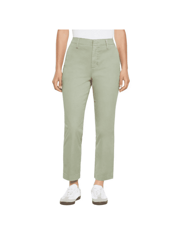 Women's Stretch Cotton Slim Ankle Pants, Green, 6