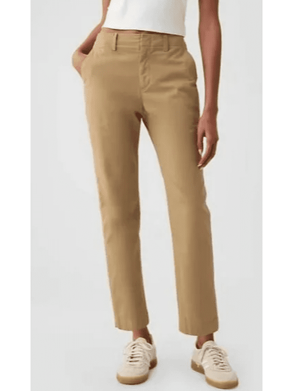 Women's Stretch Cotton Slim Ankle Pants, Tan, 6