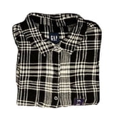 GAP Women's Soft Button Down Long Sleeve Boyfriend Flannel Shirt Knight, S