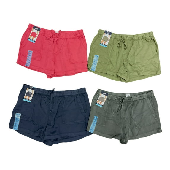 GAP Women's Soft Lightweight Drawstring Waist Pull-On Shorts w/ Pockets (Silver Bells, L)