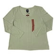 thumbnail image 1 of GAP Women's Soft Slub Scoop Neck Long Sleeve T-Shirt (Sage, L), 1 of 1