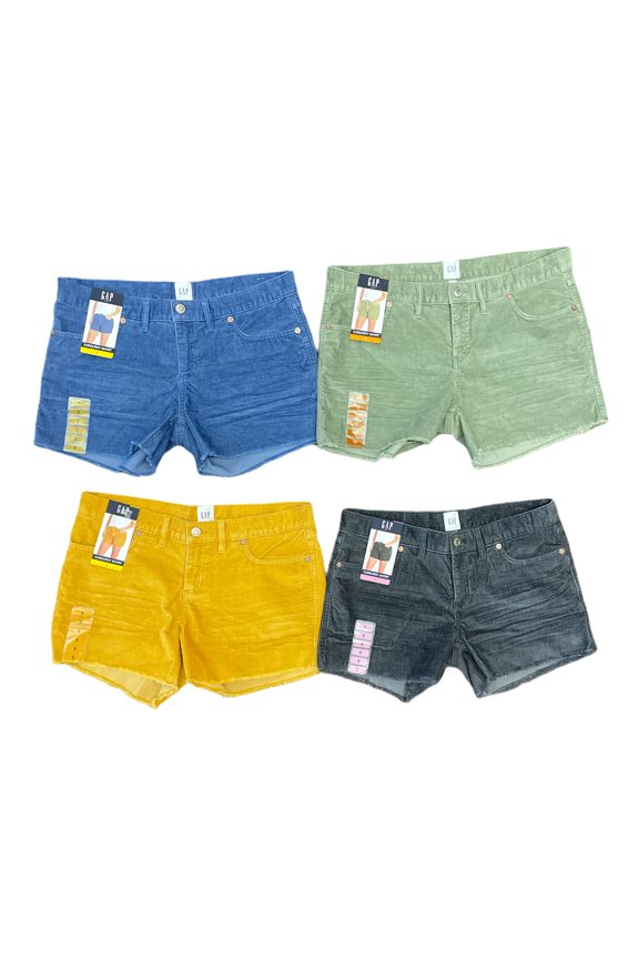 Women's Super Soft 3.5" Inseam Corduroy Shorts w/ Raw Edge Hem (Ocean Blue, 4)