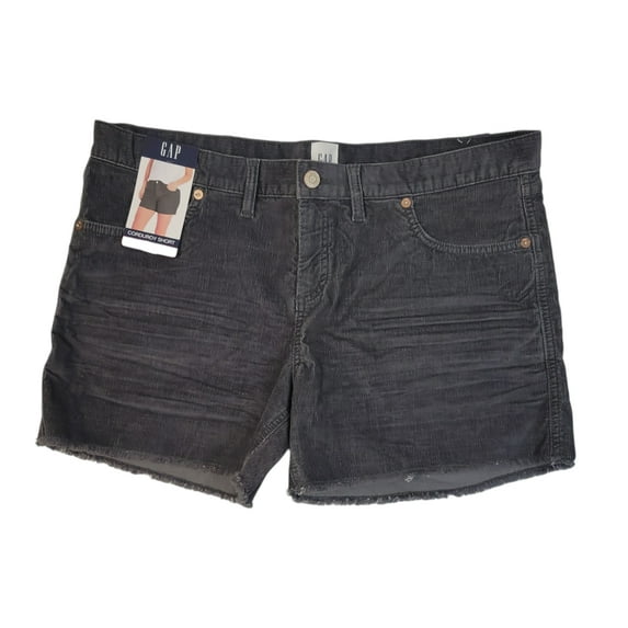 GAP Women's Super Soft 3.5" Inseam Corduroy Shorts w/ Raw Edge Hem (Silver Bells, 16)