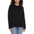 thumbnail image 1 of GAP Womens Crewneck Knit Sweater with Side Slits 100% Cotton Black Medium, 1 of 3