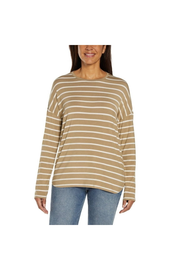 Womens Long Sleeve T-Shirt, Tan, Small