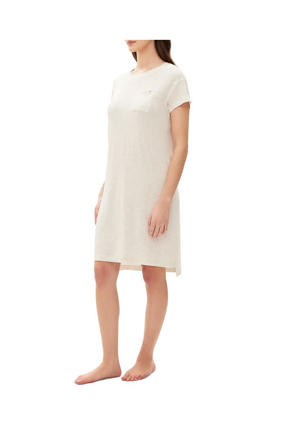 Womens Short-Sleeve Dorm Nightgown, Oatmeal Heather, L