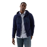 GAP mens Logo Hoodie Zip Sweatshirt, Tapestry Navy, Small US