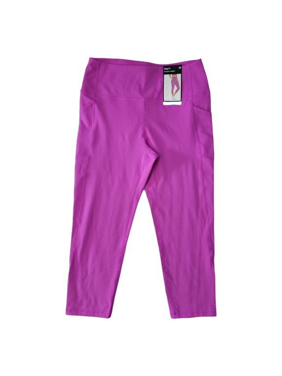 Ladies Stretch High Waist Moisture Wicking Cropped Legging (Rosebud, L)